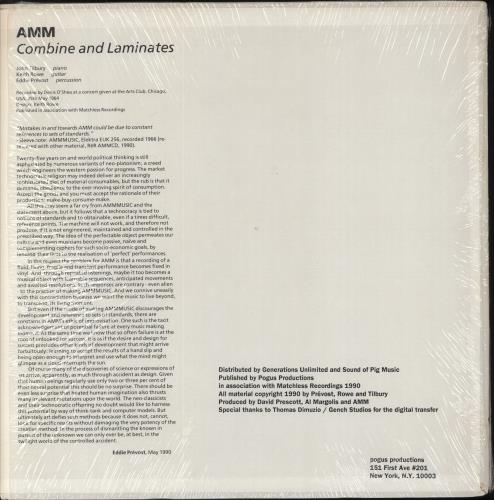 AMM Combine And Laminates vinyl LP album (LP record) US A9MLPCO851642