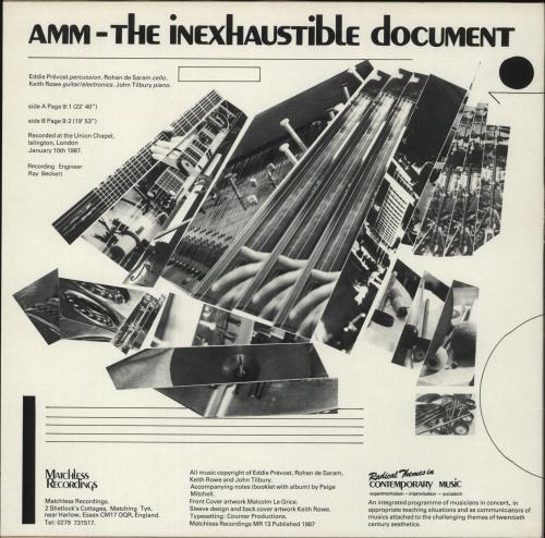 AMM The Inexhaustible Document vinyl LP album (LP record) UK A9MLPTH865446