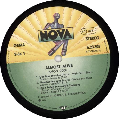Amon D��l Almost Alive vinyl LP album (LP record) German AMOLPAL728366