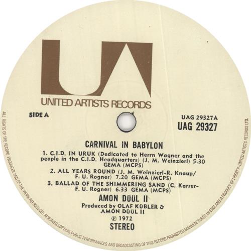 Amon Dl Carnival In Babylon - 1st - EX vinyl LP album (LP record) UK AMOLPCA721652