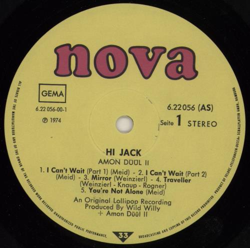 Amon D��l Hijack - VG vinyl LP album (LP record) German AMOLPHI755728