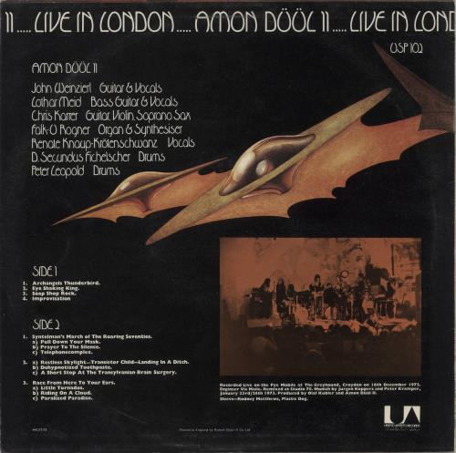 Amon D��l Live In London vinyl LP album (LP record) UK AMOLPLI130494