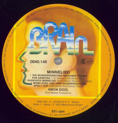 Amon D��l Minnelied vinyl LP album (LP record) German AMOLPMI825854
