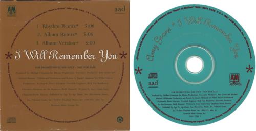 Amy Grant I Will Remember You CD single (CD5 / 5") US GRAC5IW86790