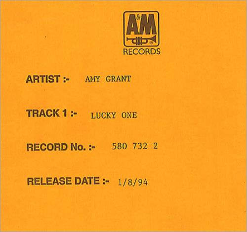 Amy Grant Lucky One CD-R acetate UK GRACRLU34848