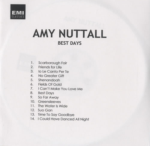 Amy Nuttall Best Days CD-R acetate UK A2-CRBE526098