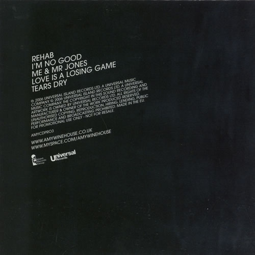 Amy Winehouse Back To Black CD single (CD5 / 5") UK AWEC5BA584788