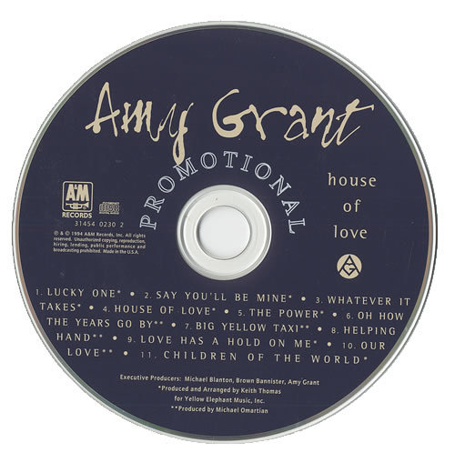 Amy Grant House Of Love US Promo CD album (CDLP) (466949)