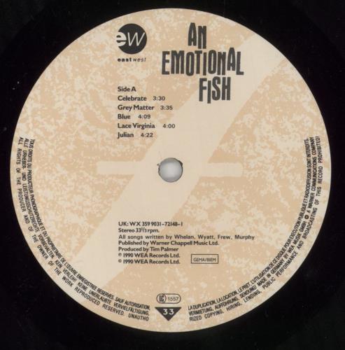 An Emotional Fish An Emotional Fish vinyl LP album (LP record) UK AEFLPAN652012