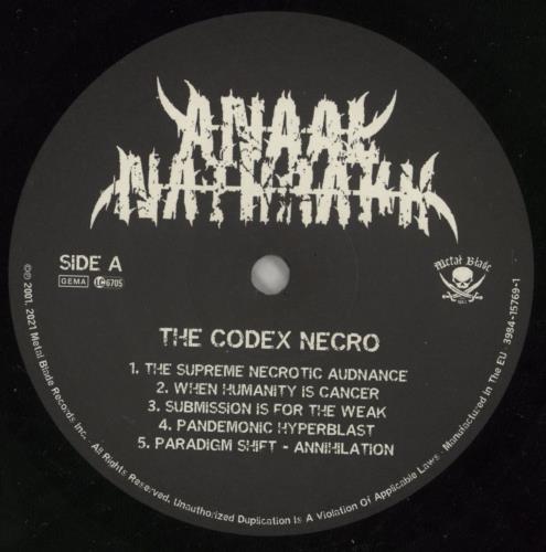 Anaal Nathrakh The Codex Necro - 180g vinyl LP album (LP record) UK 3XCLPTH868536