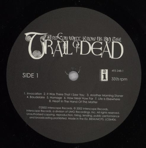 And You Will Know Us By The Trail Of Dead Source Tags & Codes vinyl LP album (LP record) UK AYKLPSO837708