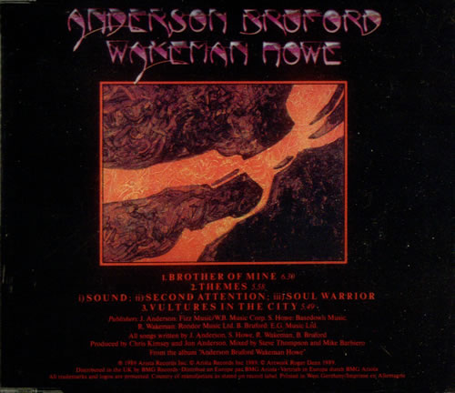 Anderson Bruford Wakeman Howe Brother Of Mine CD single (CD5 / 5") UK ABWC5BR41833