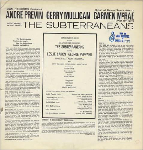Andr� Previn The Subterraneans vinyl LP album (LP record) US AP1LPTH364295