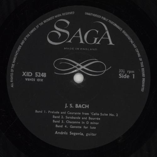 Andr�s Segovia Andr�s Segovia And Rosalyn Tureck Play Bach vinyl LP album (LP record) UK AYJLPAN760997