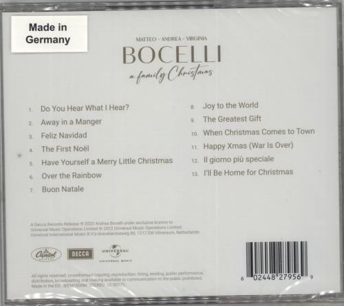 Andrea Bocelli A Family Christmas - Sealed CD album (CDLP) German ABLCDAF880557