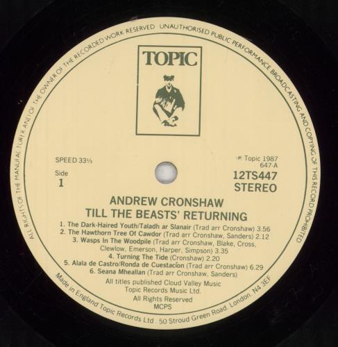 Andrew Cronshaw Till The Beasts' Returning-EX vinyl LP album (LP record) UK 38GLPTI855287