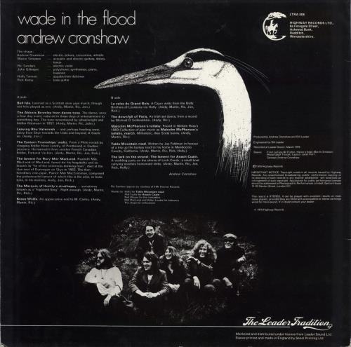 Andrew Cronshaw Wade In The Flood vinyl LP album (LP record) UK 38GLPWA787357