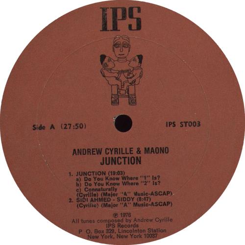 Andrew Cyrille Junction vinyl LP album (LP record) US I9DLPJU706198