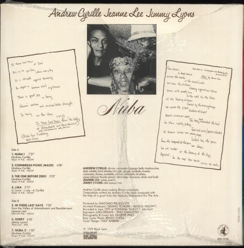 Andrew Cyrille Nuba vinyl LP album (LP record) Italian I9DLPNU707216