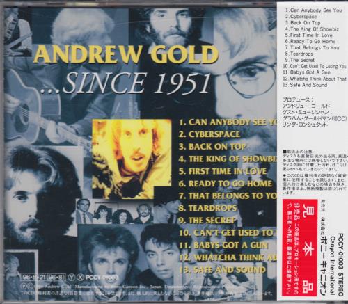 Andrew Gold ...Since 1951 CD album (CDLP) Japanese ADWCDSI649761