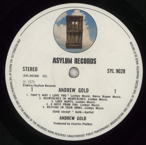 Andrew Gold Andrew Gold vinyl LP album (LP record) UK ADWLPAN303312