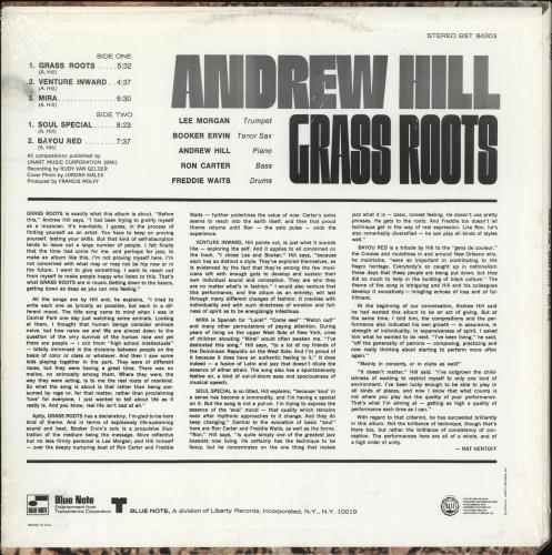 Andrew Hill Grass Roots - 'b' Label vinyl LP album (LP record) US A2TLPGR532319
