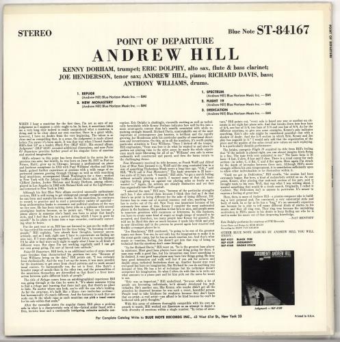 Andrew Hill Point Of Departure - Division Of Liberty vinyl LP album (LP record) US A2TLPPO583567
