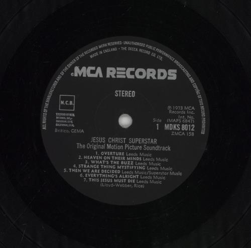 Andrew Lloyd Webber & Tim Rice Jesus Christ Superstar 2-LP vinyl record set (Double LP Album) UK A6H2LJE412004