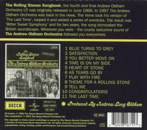 Andrew Loog Oldham The Rolling Stones Songbook CD album (CDLP) UK AOOCDTH280963