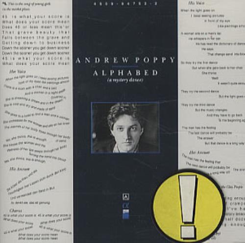 Andrew Poppy Alphabed (a Mystery Dance) CD album (CDLP) German ADPCDAL84330
