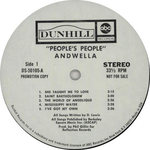 Andwella's Dream People's People vinyl LP album (LP record) US AEWLPPE650406