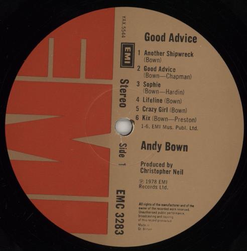 Andy Bown Good Advice vinyl LP album (LP record) UK AYBLPGO763343