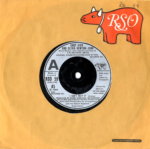 Andy Gibb I Can't Help It 7" vinyl single (7 inch record / 45) UK AGI07IC560298