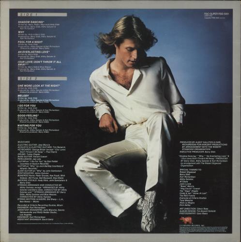Andy Gibb Shadow Dancing vinyl LP album (LP record) UK AGILPSH290600