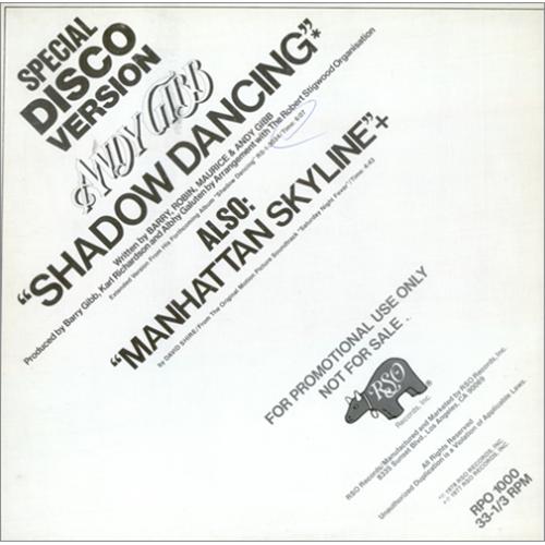 Andy Gibb Shadow Dancing 12" vinyl single (12 inch record / Maxi-single) US AGI12SH74514