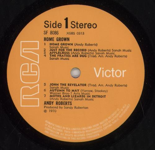 Andy Roberts Home Grown - 1st vinyl LP album (LP record) UK ND1LPHO779143