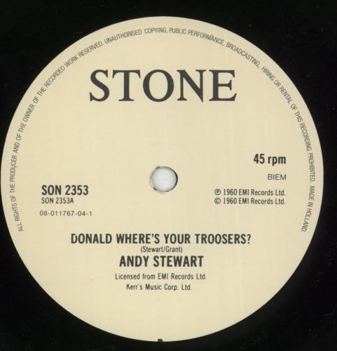 Andy Stewart Donald Where's Your Troosers 7" vinyl single (7 inch record / 45) Dutch ASX07DO521540