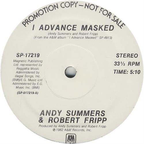 Andy Summers & Robert Fripp I Advance Masked 12" vinyl single (12 inch record / Maxi-single) US A1E12IA35600