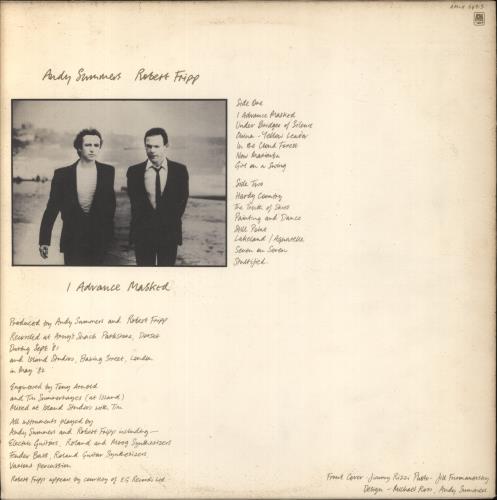Andy Summers & Robert Fripp I Advance Masked vinyl LP album (LP record) UK A1ELPIA363041