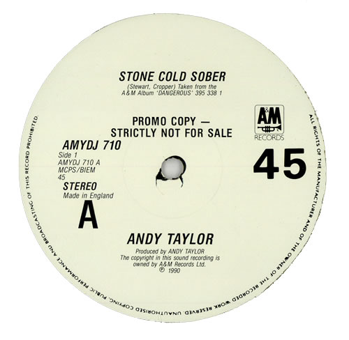 Andy Taylor Stone Cold Sober 12" vinyl single (12 inch record / Maxi-single) UK DDA12ST12802