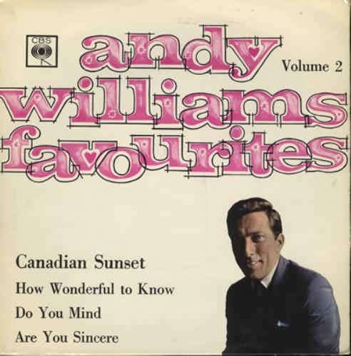 Andy Williams Favourites Vol. 2 EP - P/S 7" vinyl single (7 inch record / 45) UK AWI07FA377176