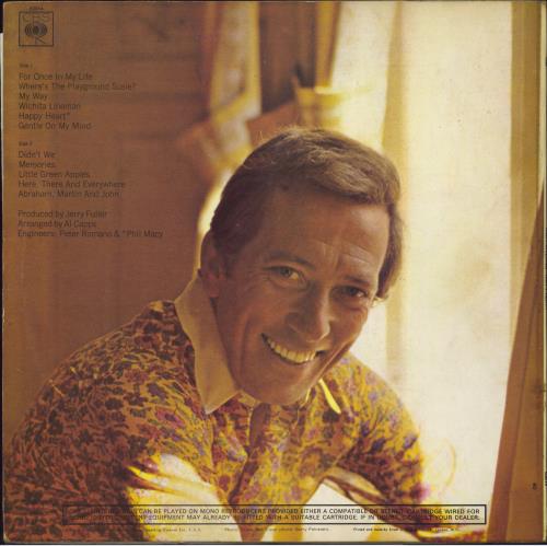 Andy Williams Happy Heart - 1st Mono vinyl LP album (LP record) UK AWILPHA804578