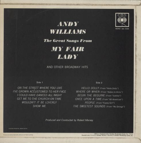 Andy Williams My Fair Lady vinyl LP album (LP record) UK AWILPMY758943