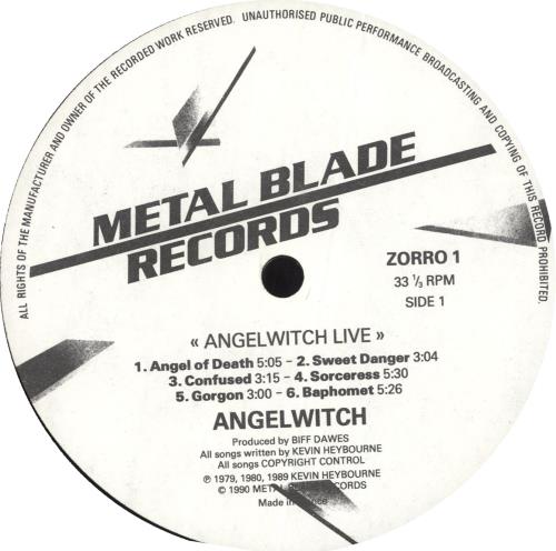 Angel Witch Angel Witch Live vinyl LP album (LP record) UK AGWLPAN718090