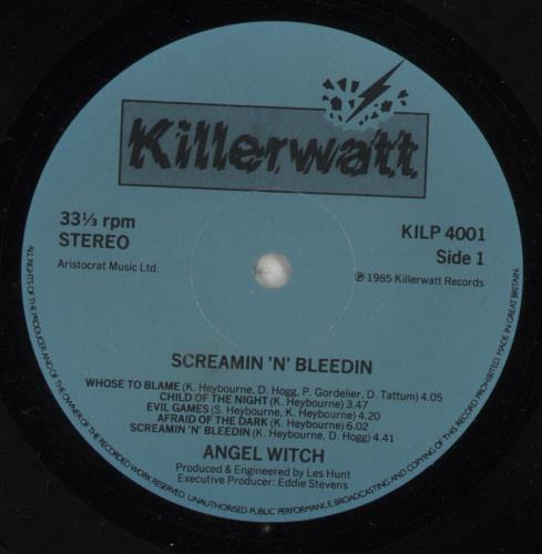 Angel Witch Screamin' N' Bleedin' vinyl LP album (LP record) UK AGWLPSC98867