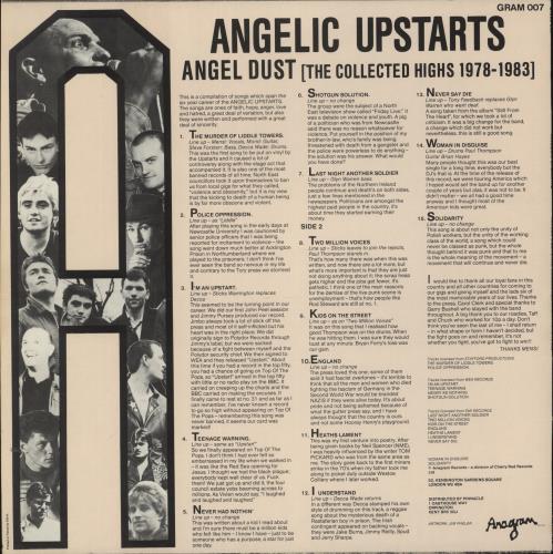 Angelic Upstarts Angel Dust (The Collected Highs 1978-1983) - EX vinyl LP album (LP record) UK AUPLPAN871748