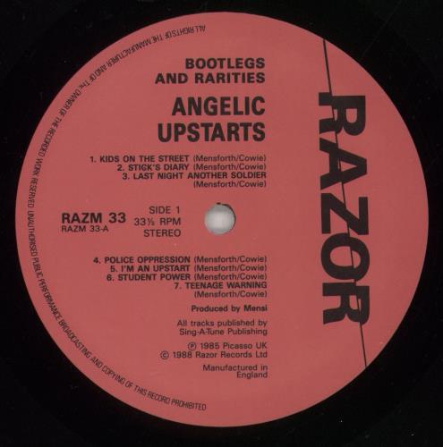 Angelic Upstarts Bootlegs And Rarities vinyl LP album (LP record) UK AUPLPBO864172