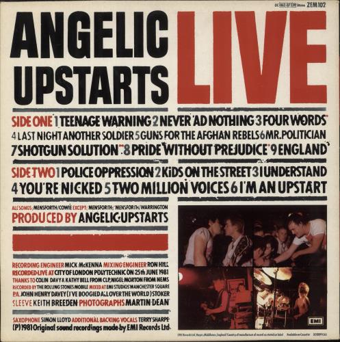 Angelic Upstarts Live - EX vinyl LP album (LP record) UK AUPLPLI809718