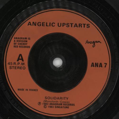 Angelic Upstarts Solidarity 7" vinyl single (7 inch record / 45) UK AUP07SO858035