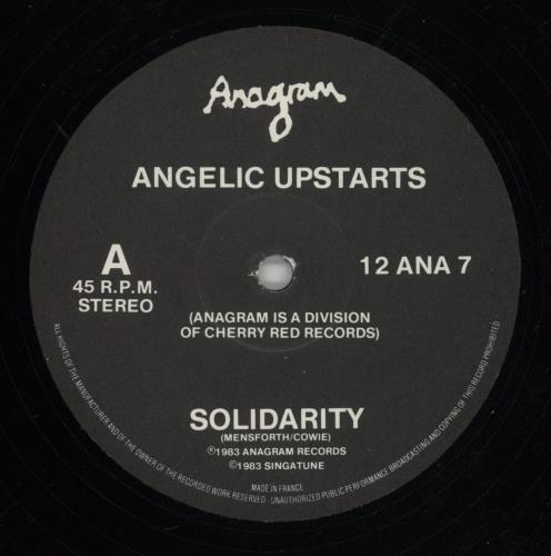 Angelic Upstarts Solidarity 12" vinyl single (12 inch record / Maxi-single) UK AUP12SO867497